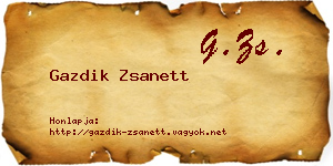 Gazdik Zsanett névjegykártya